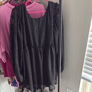 Elegant Black Long Sleeve Dress